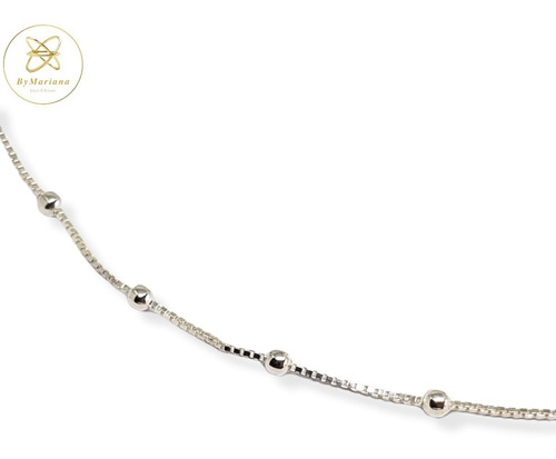 Imagen 3 de 7 de Cadena Plata Veneciana Con Bolitas 2mm