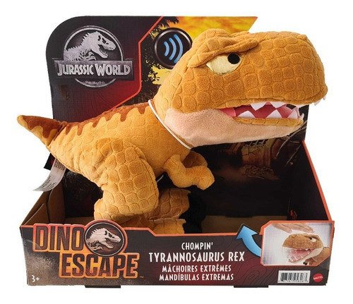 Boneco Dinossauro Pelúcia Jurassic World Dino Morde Sons 