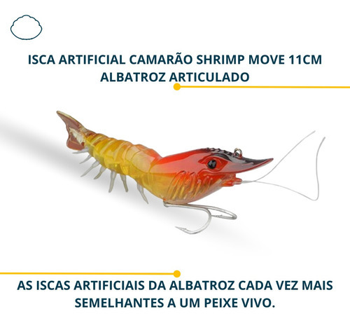 Isca Pesca Camarão Albatroz Shrimp Move110 Sinking 11cm Cor 02 Verde/azul