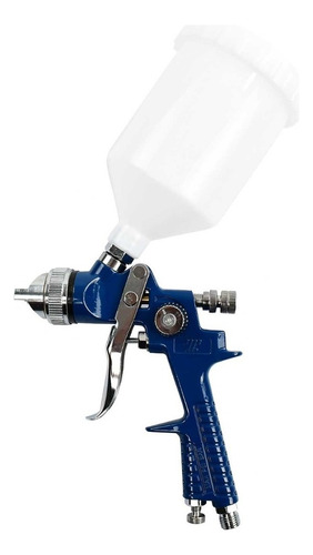 Pistola Para Pintar De Gravedad Vaso Plastico Toolcraft Color Azul