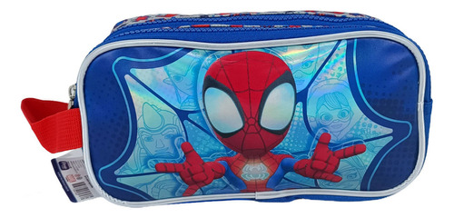 Cartuchera Premium 2 Bolsillos Time To Spidey Swing Color Azul