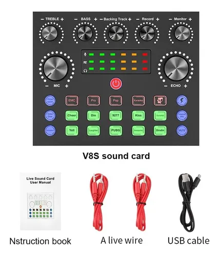 Equipo De Grabación De Podcasts V8s Con Cambiador De Voz, Po