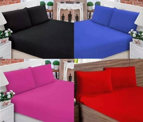 Jogo Cama Queen C/elastico Na Compra De 5 Kits Frete Gratis