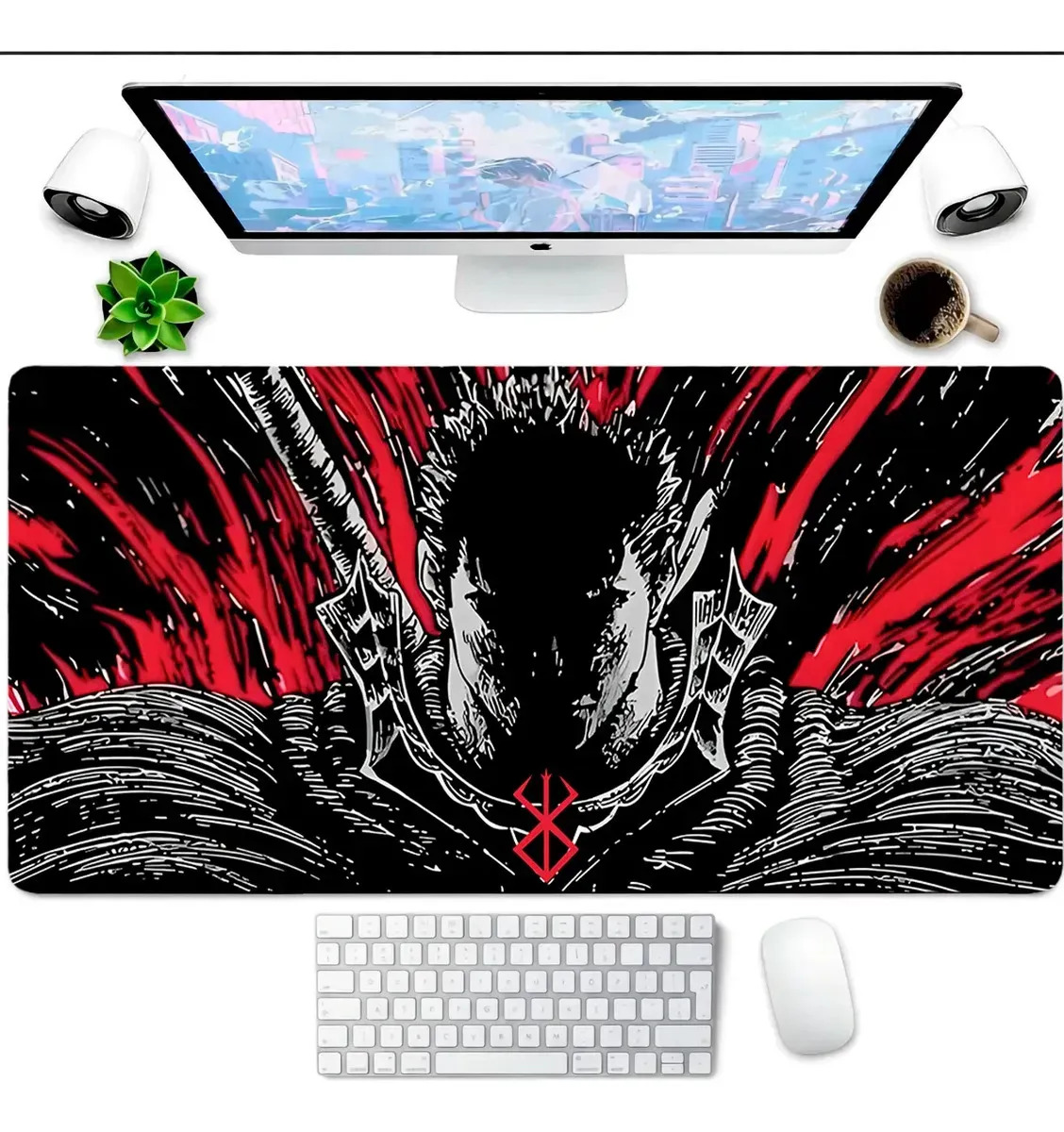 Mousepad Gamer Antiderrapante Extra Grande Oriental Jogos Berserk 01 90x40cm