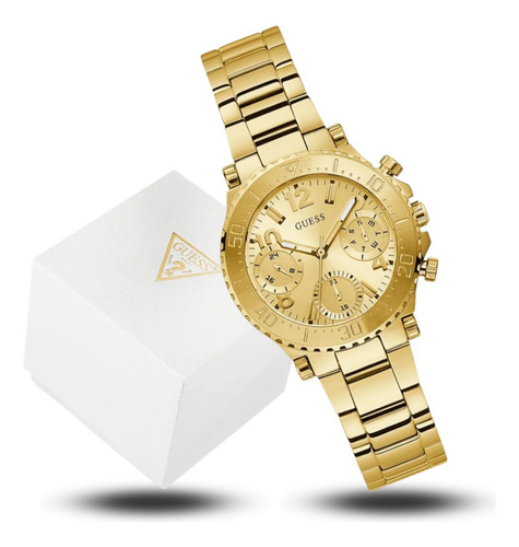 Relógio Guess Feminino Multifunção Aço Casual Resistente