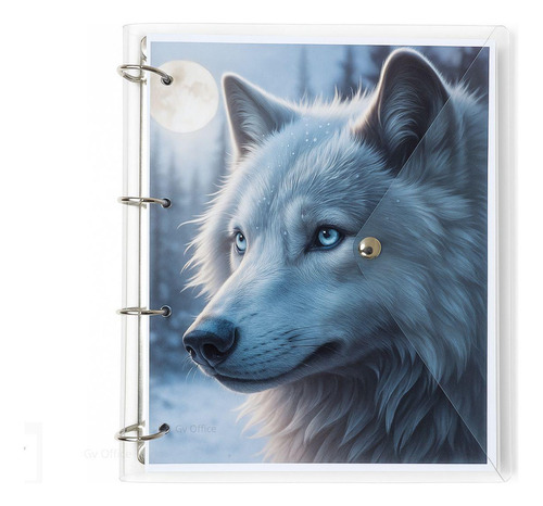 Caderno Fichário Argolado 4 Argolas Cachorro Transparente