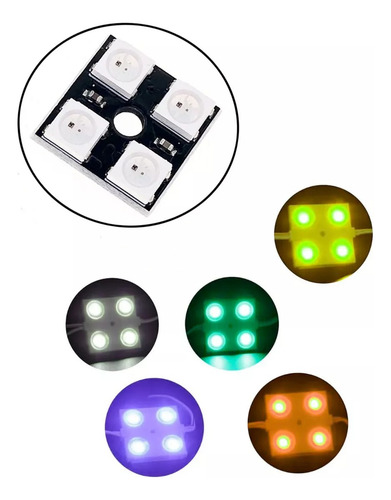 Módulo De Led Rgb X4 Bits Ws2812 5050 Enderçável P/ Arduino