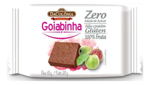 Doce de goiaba banana fit barra fruta sem TACC em caixa 25 g