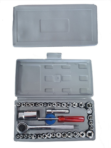 Set Caja De Herramientas Kit Llaves Tubo 40 Piezas Estuche