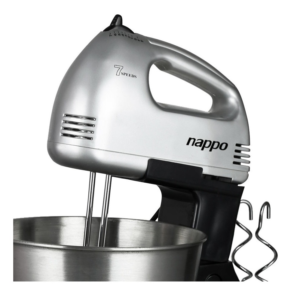 Batidora Nappo 7 Vel. 1500rpm Bowl De Acero Inox Oferta  Color Negro/Gris Frecuencia 50 Hz