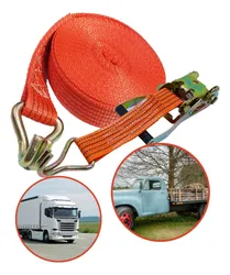 Comprar Cinta 5 Ton Catraca Gancho Carga Pesada 50mm Prender 10m Aço Cor LARANJA 5 TONELADAS 10 METROS COM CATRACA no Mercado Livre