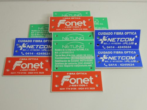 Placa Para Identificación De Fibra Óptica En Pvc