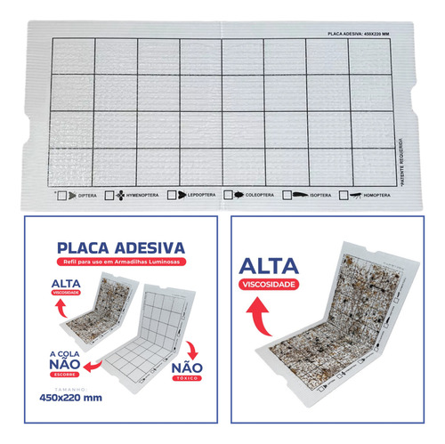 5 Pçs Refil 450x220 Mm Armadilha Pega Mata Mosca Mosquito