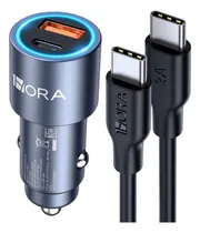 Comprar Cargador de coche USB C 1Hora de 38 W para iPhone adaptador de cargador de coche minicargador USB para encender cigarrillos cargador de coche doble puerto carga rápida para iPhone 15 Pro