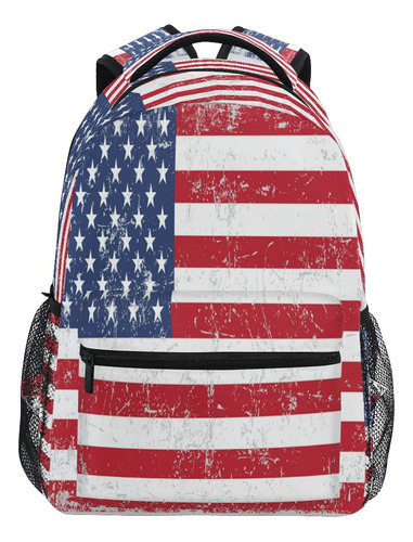 Blueangle Mochila Vintage Con Bandera Estadounidense Para Ni