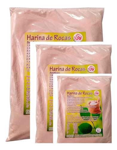 Harina De Rocas, Fertilizante Natural Para Plantas 3 Kilos