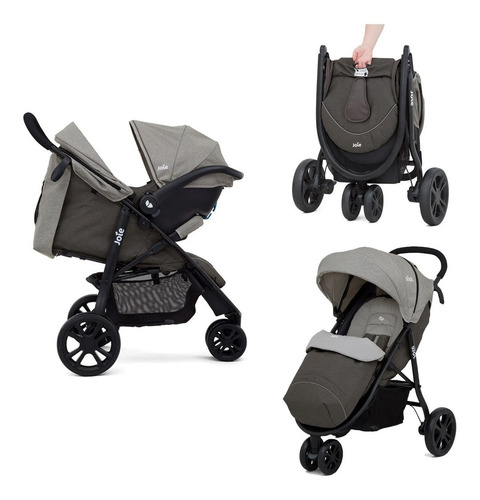Joie Litetrax 3 travel system 3 ruedas - Dark pewter - Negro