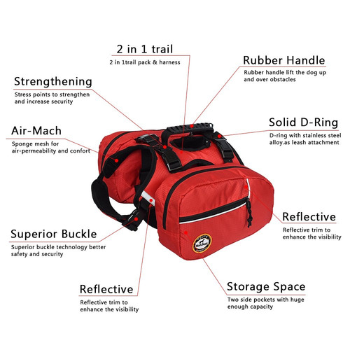 Mochila Para Sillín Para Perros Grandes, Desmontable, Se