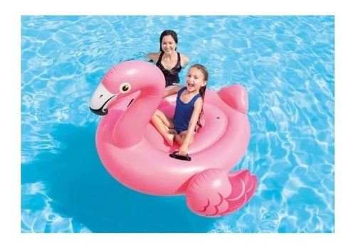 Boia Inflável Gigante - Bote Mega Ilha Flamingo Rosa - Intex