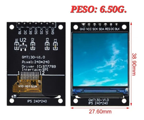 Display Lcd 1.3 Pulgadas Spi Hd 65k Colores St7789 2 Pzas.