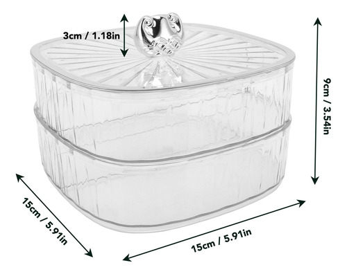 Candy Tray Snack, 2 Capas, Divididas, De Plástico Transparen