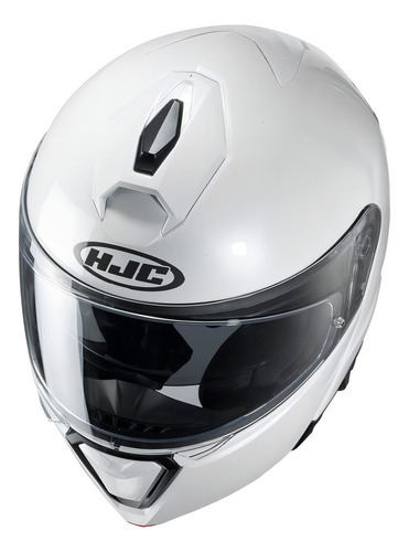 Capacete Hj I90 Articulado Escamoteável Robocop Óculos Solar Interno Solido Branco Tamanho 58