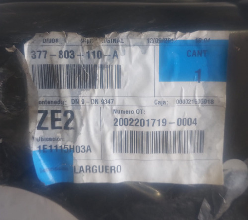 Larguero Delantero Derecho Vw Gol Power 94/14 (original)