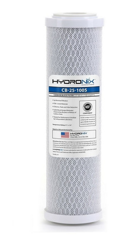 Refil Filtro Carvão Ativado 10'' 5micra  Hydronix