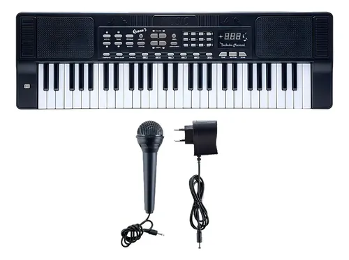 Teclado musical Queens D157281M 54 teclas preto Bivolt