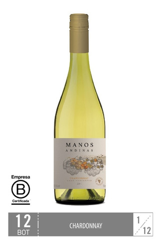 Vinos Manos Andinas X 12 Botellas Chardonnay