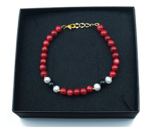 Pulsera Para Mujer De Coral Con Perla De Rio Regalo Fiorella