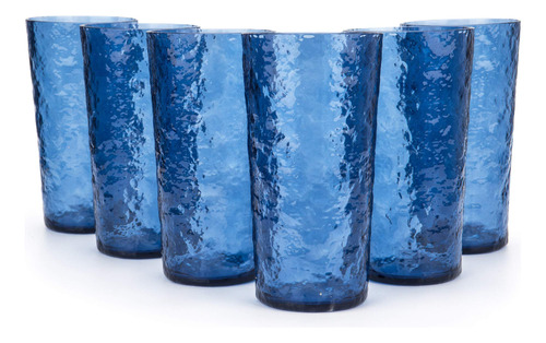 Vaso Plastico Acrilico 18 Onza Juego 6 Azul