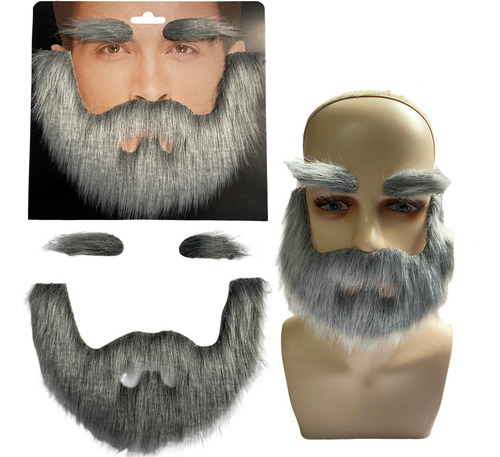 3 Juego De Cejas Y Barba Postizas, Accesorios Para Gris