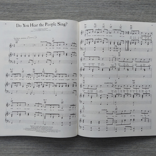 Partitura Del Musical Les Miserables Piano/vocal Made In Usa (Usado)