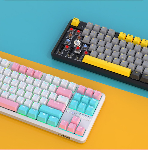 Teclado Mecánico Inalámbrico Ajazz K870t Pro Interruptor Neg