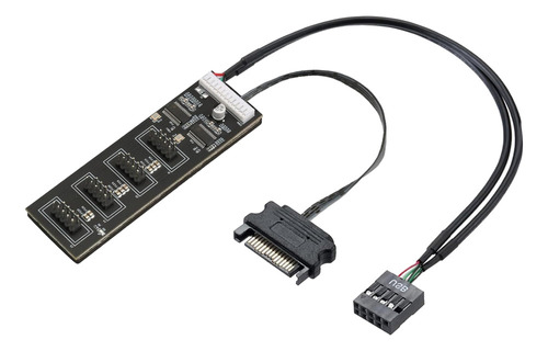 Divisor De Cabezal Usb De 9 Pines Con Cable De Alimentación,