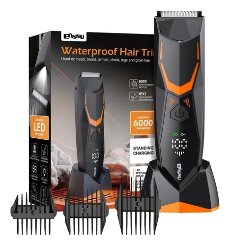 Enssu Aparador de Pelos Masculino, Máquina de Barbear com Lâmina cerâmica, Para Corpo, Barba, Cabelo e áreas íntimas