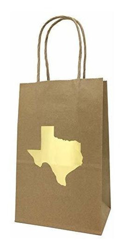 Bolsa De Papel 6 Bolsas De Regalo De Texas Con Lámina Dorad