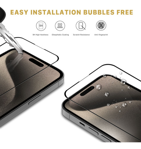 Vidrio Templado Completo Para Iphone 15 Pro (6.1)