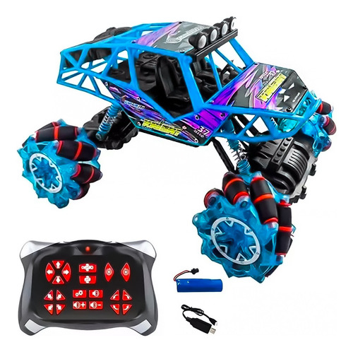 Auto A Control Remoto 4x4 Recargable Luces Giros Stunt Drift