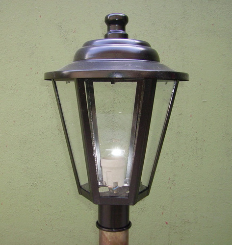 Imagen 3 de 10 de Farol Exterior Columna Lampara Led 1 Luz + Poste 2,5mt M1030