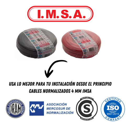 3 Rollos Cable Imsa Flexible Iram Ignifugo 4mm X 30mts