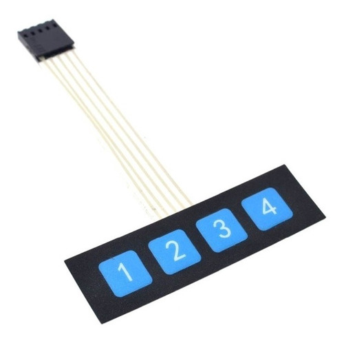 Teclado Push Matricial Membrana 1x4 Boton Pic Arduino Fac