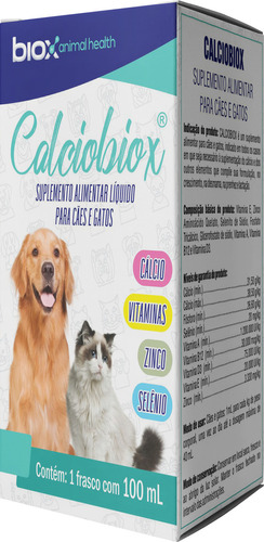 Biox Suplemento Vitamínico Mineral Calciobiox Cachorros/Gatos - 100 mL
