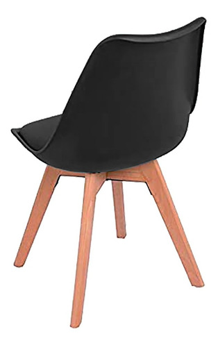 Imagen 4 de 6 de Kit 2 Sillas Tipo Eames Tulip Asiento Acolchado Sala Color N