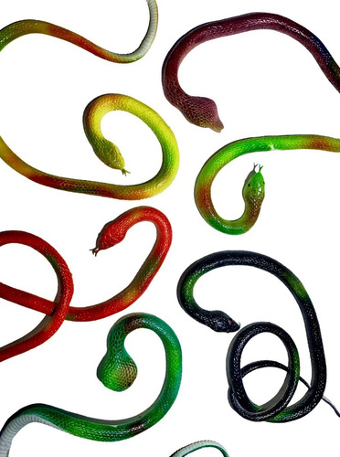 Imagen 1 de 8 de Serpiente Pack X10 Víbora Cobra Surtidos De Goma 70cm