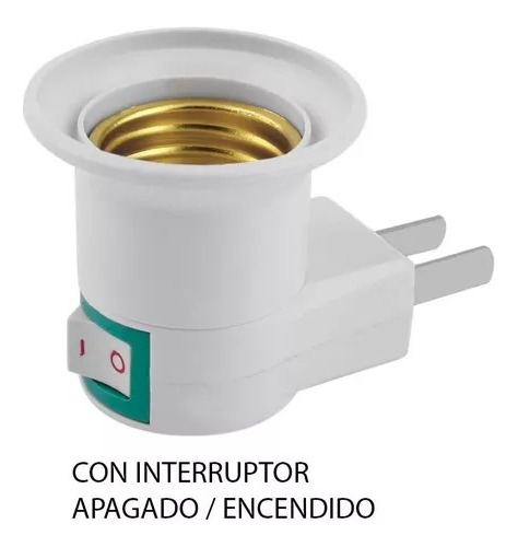 Porta Foco Portatil Enchufe Adaptador Encendido Y Apagado