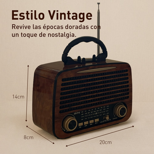 Radio Vintage MTK TR9440 Bluetooths Baterias Recargables Con FM AM SW Radio de 3 Bandas Grabación Tarjeta TF Interfaz Tipo C