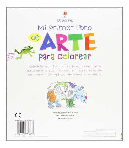 Mi Primer Libro De Arte Para Colorear Con Pegatinas