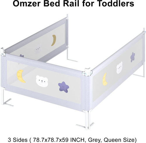Bed Rail Omzer Para Crianças Pequenas, Pacote Com 3 Fechadur